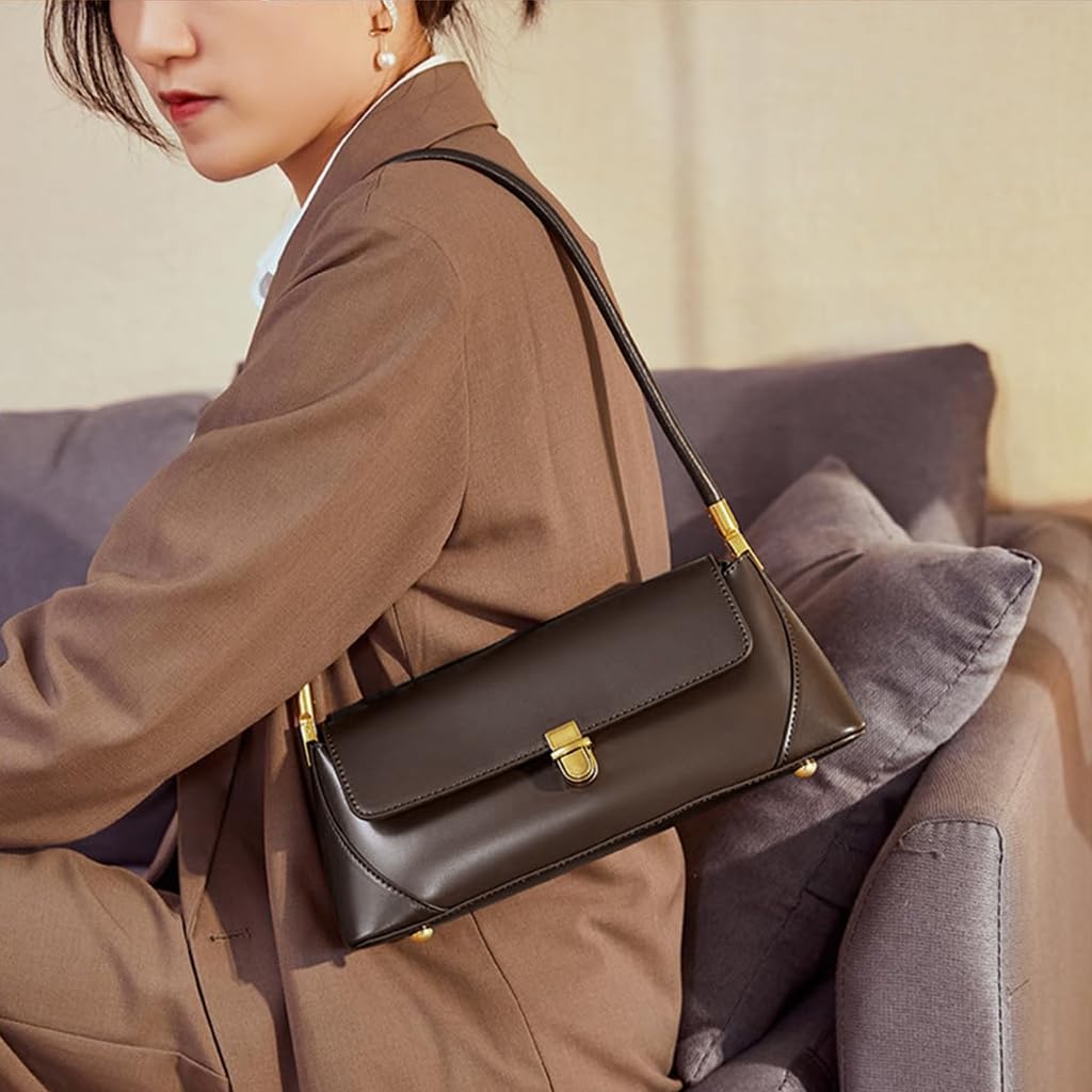 PALAY Shoulder Bag for Women with 28x9x13 cm Design featuring Metal Nubs | Vegan Leather Bronze Hobo
