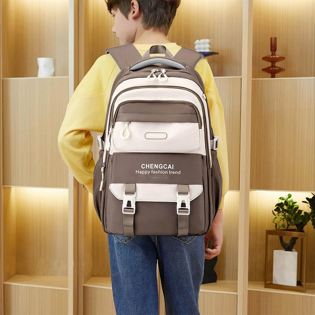 PALAY School Backpack for Travel and Hiking with Dual Handles and Breathable Back Support | Nylon and Oxford Fabric