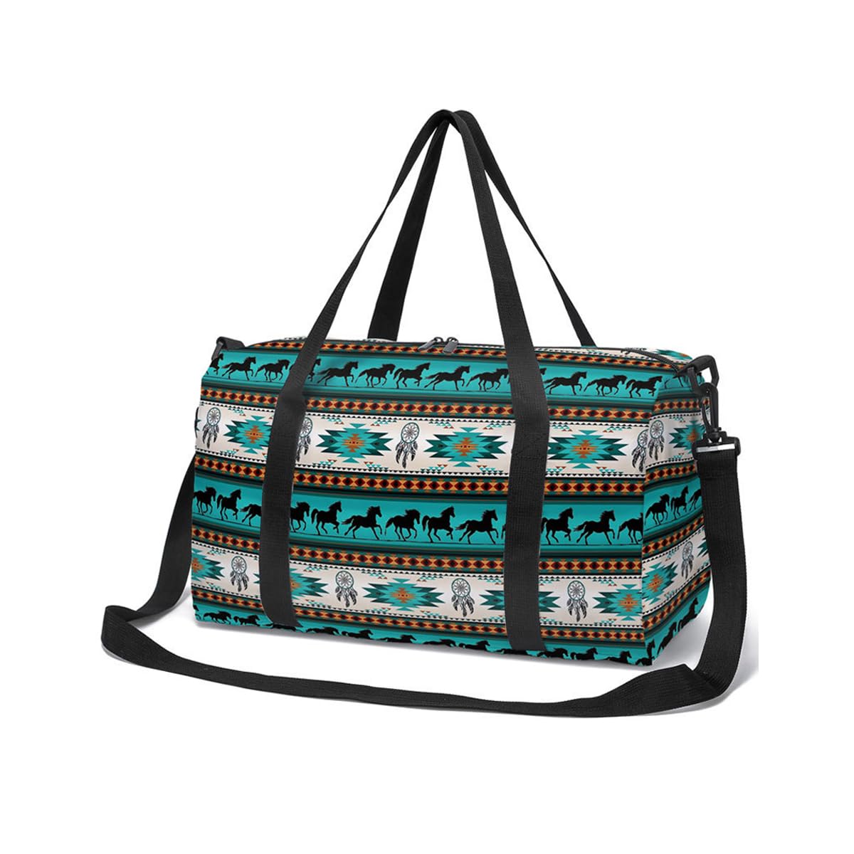 PALAY Gym Bag for Travel and Workouts with Dual Zipper 17.6x9x9 in Nylon | Green Weekender