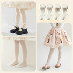 PALAY Cotton Stockings for Girls featuring Heart Jacquard Footed Design 2Pcs 80–95 cm White