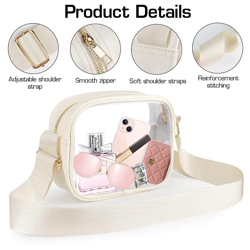 PALAY Sling Bag for Women with Adjustable Shoulder Strap and 7.8×2.76 in Clear PVC Design | Waterproof Crossbody Purse