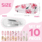 PALAY® 20Pcs Girls Hair Clips 1.5 Inches Cute Floral Print Bangs Hair Clips Stray Hair Clips for Girls Toddlers Shower Gift Hair Barrettes Hair Accessories for Baby Toddler Girls