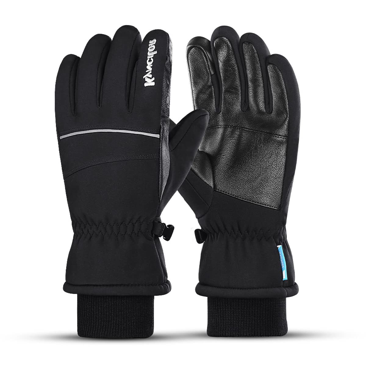 PALAY Winter Gloves for Skiing and Riding with Touch Screen Fingers and Anti Slip PU Palm | Windproof Waterproof for Men 8.5–9 cm Hand Width