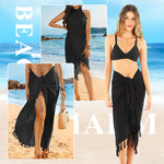 PALAY Women Beach Cover Up for Beach and Pool with Tassel Edge 70.87x43.31 in Cotton