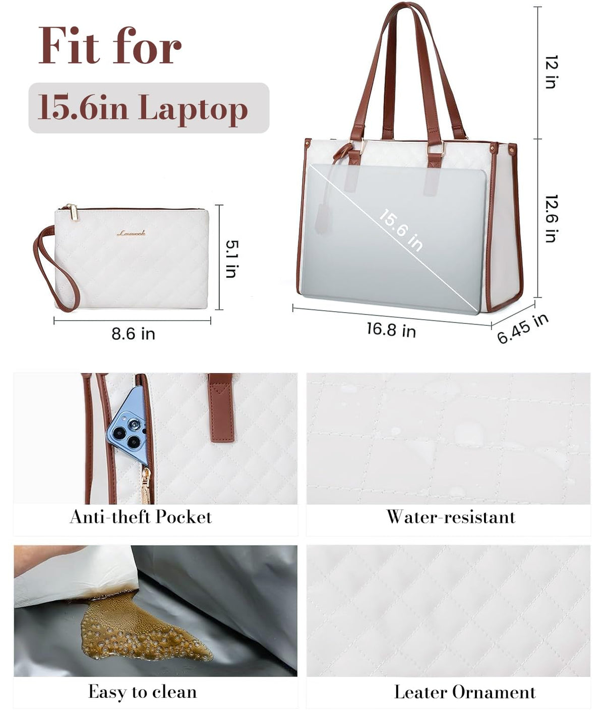 PALAY Tote Bag for Women with Insulated Lunch Compartment and Detachable Shoulder Strap | Travel and Office Use