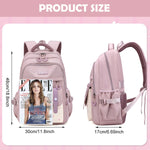 PALAY School Bag for Girls with Multi Compartment Storage and Padded Straps | Pink Nylon Backpack