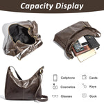 PALAY Crossbody Bag for Women featuring 32x10x23cm size with zip closure and adjustable strap | Brown vegan leather shoulder purse