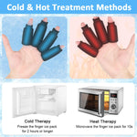 HANNEA® 4 Piezas de Mangas de Dedo Refrescantes, Protección de Dedos, Guantes de Apoyo con Gel para Alivio del Dolor por Artritis, Tendinitis, Dedo Gatillo, Hinchazón, Nudillos Doloridos