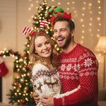 PALAY Christmas Headbands for Holiday Parties with Elf and Santa Designs 5Pcs Set