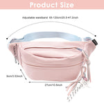 PALAY Waist Bag for Travel with Double Layer Storage featuring Waterproof Nylon Pink Design