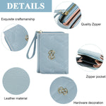 PALAY Small Wallet for Women with 9 Card Slots and Snap Button Closure in Blue | Fashion PU Leather Clutch for Daily Use