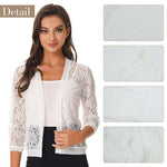 PALAY Womens Lace Cardigan for Summer Outfits featuring 3/4 Sleeves and Open Front Design