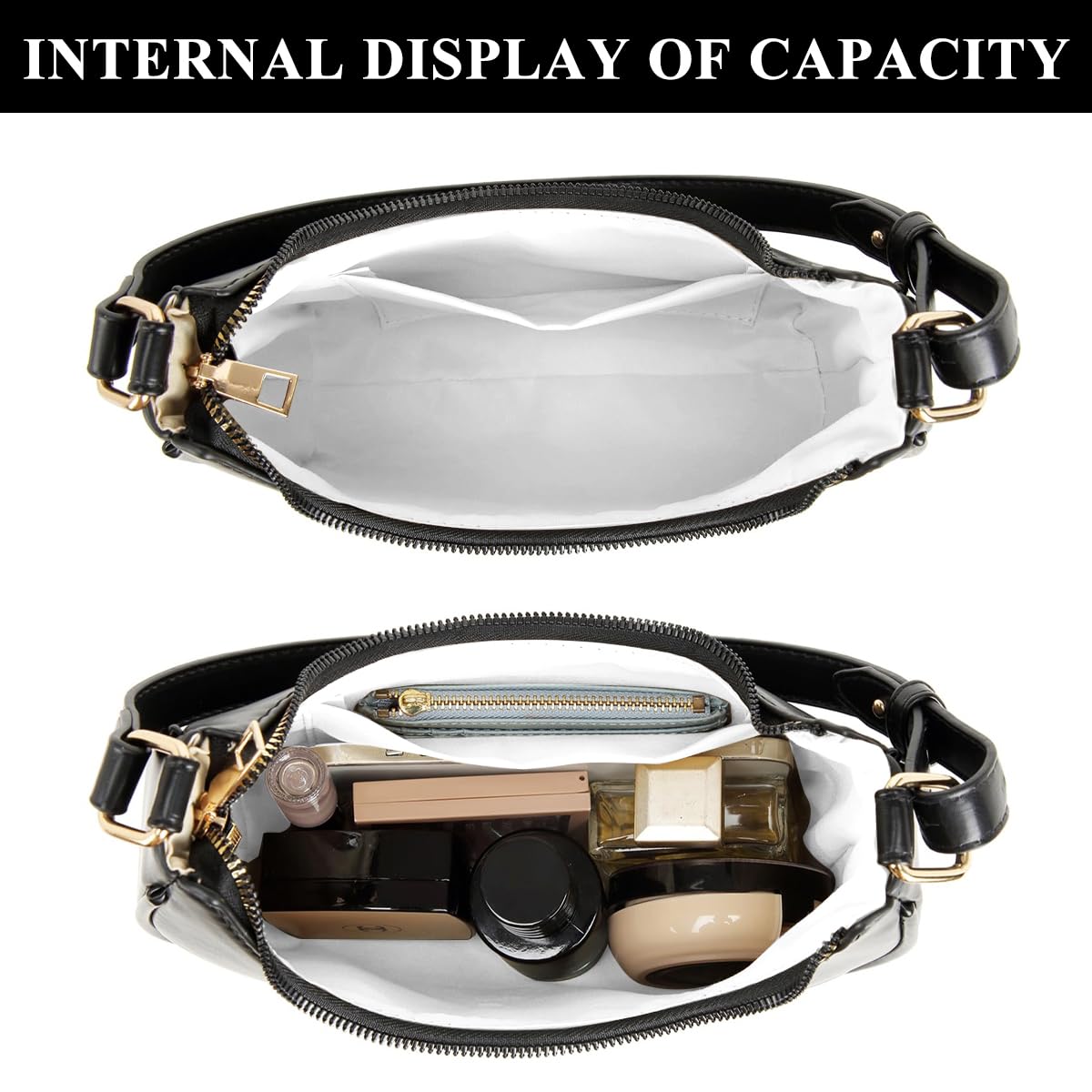 PALAY PU Hobo Bag for Women with Zip-up Closure and 24x7.5x25cm Compact Design | Evening & Casual Use