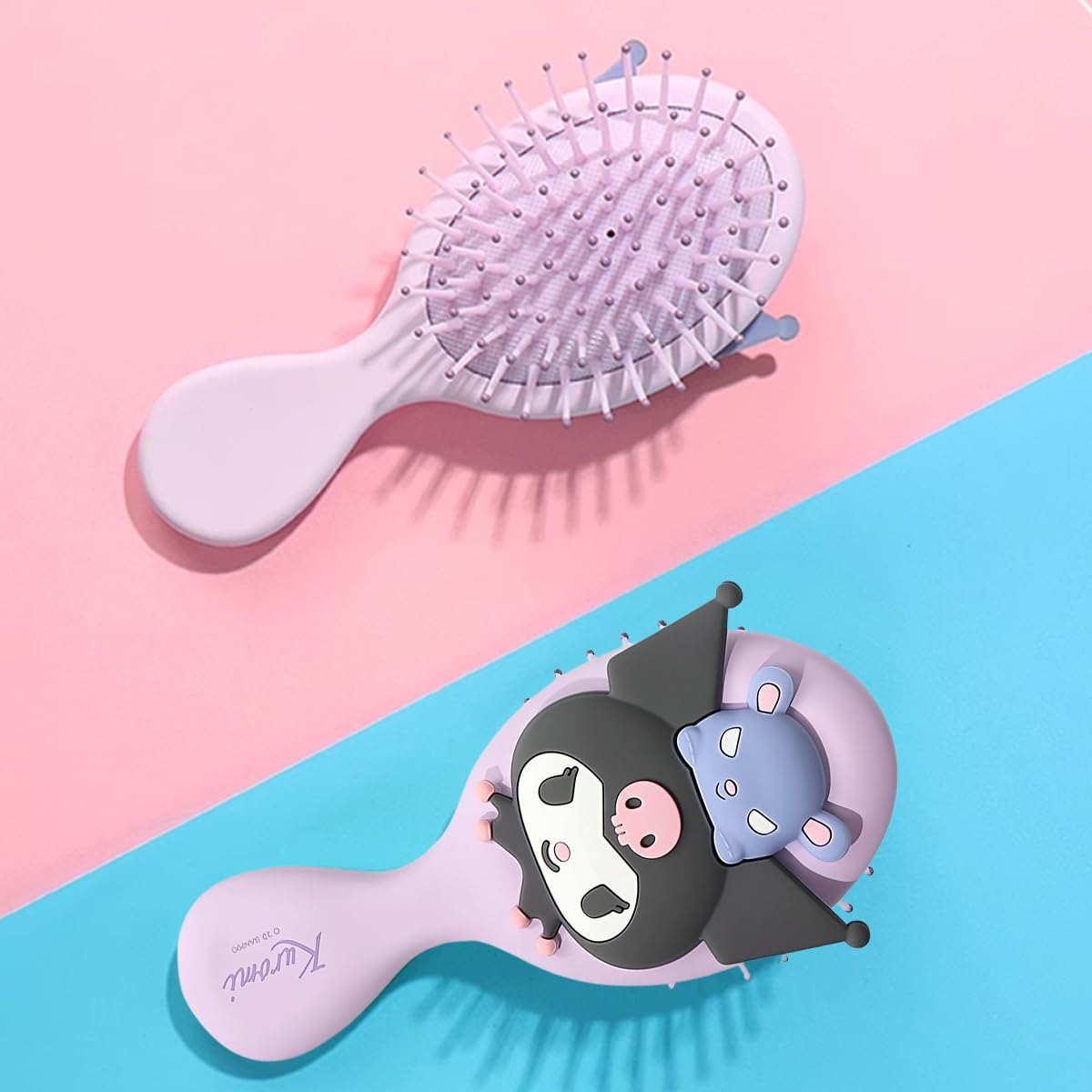 PALAY Hair Brush featuring ABS Paddle Design and Soft Bristles for Girls | Purple Kuromi Comb