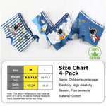 PALAY Boys Underwear 4 Pack for Toddlers with Elastic Waist featuring Cotton Spandex Fabric | Soft Astronaut Boxer Briefs for Ages 3–12