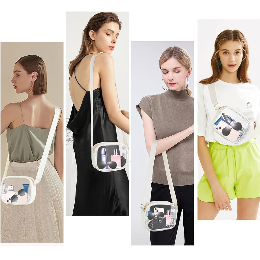 PALAY Sling Bag for Women with Adjustable Shoulder Strap and 7.8×2.76 in Clear PVC Design | Waterproof Crossbody Purse