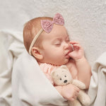 PALAY Hair Bands for Baby Girls with Embroidery Daisy Bows 8PCS Set for Newborns | Soft Nylon Handmade Accessories