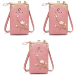 PALAY Womens Small Crossbody Phone Bag for Travel with 7 in Height & Smooth Zipper | Pink PU Leather Wallet Purse