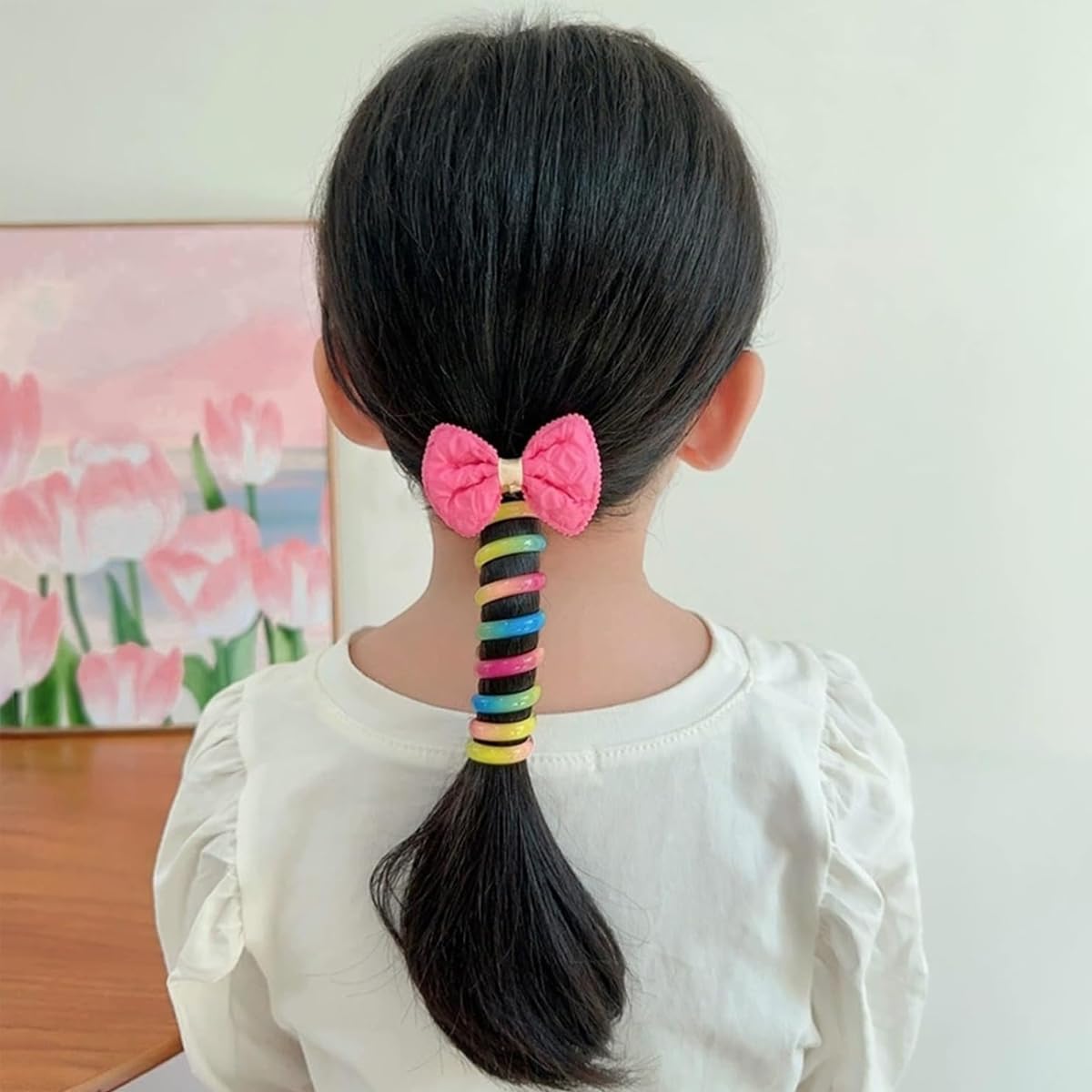 PALAY Wire Hair Bands for Girls Kids 15PCS with 6.7cm Spiral Design | Cute Cartoon Ponytail Accessories