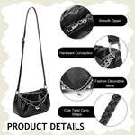 PALAY Shoulder Bag for Women with Zippered Crossbody Strap and 21x10x14cm Size | PVC Tote featuring Glossing Bow Charm