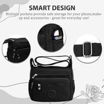 PALAY Women Crossbody Bag for Travel and Daily Use with Multi Layer Compartments | Black Nylon 10.2x8.2 in