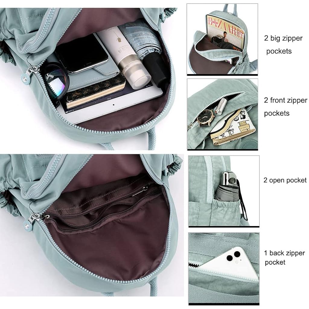 PALAY® Womens Backpack Nylon Shoulder Bag Small Casual Antitheft Multifunction School Daily Girls Travel 3 PCS