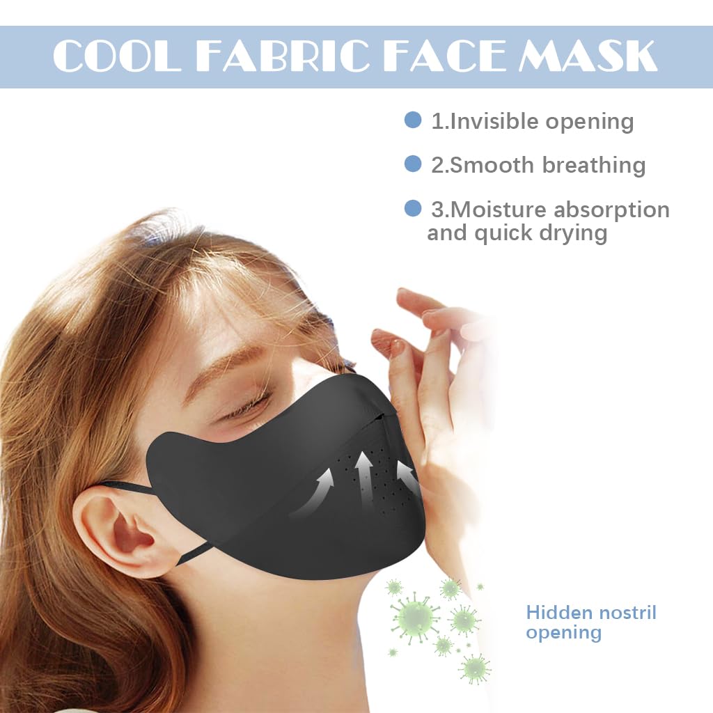 PALAY Full Face Mask for Outdoor Activities with UPF 50+ Sun Protection Ice Silk Fabric | Adjustable On-Ear Ties for Women