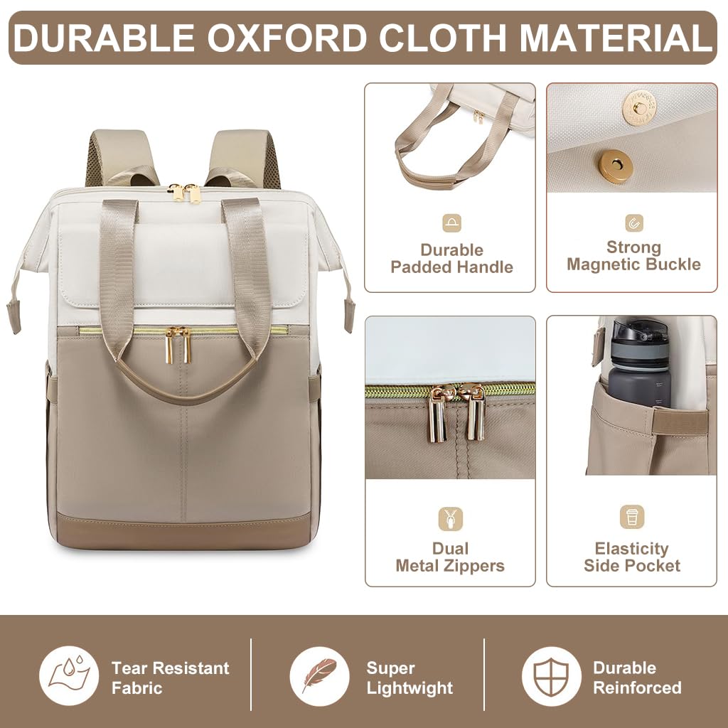 PALAY Laptop Backpack for Women featuring Dual Zipper Wide Open Design and Waterproof Oxford Cloth | Fits 15.6 Inch Laptop