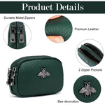 PALAY® Women Coin Bag Utility Double Layer PU Small Bag Zipper Pouch Coin Bag Card Bag Purse Bag Cash Bag Birthday Gift Christmas Gift for Women, 11.5x4x7.5cm