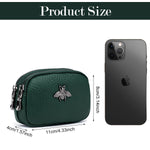 PALAY® Women Coin Bag Utility Double Layer PU Small Bag Zipper Pouch Coin Bag Card Bag Purse Bag Cash Bag Birthday Gift Christmas Gift for Women, 11.5x4x7.5cm