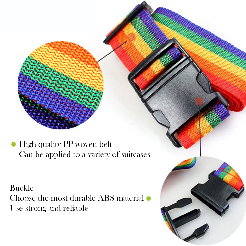 PALAY Luggage Straps Set for Suitcases featuring Quick Release Buckle and Adjustable 2m Length | 2 Pack Black Polypropylene Belts