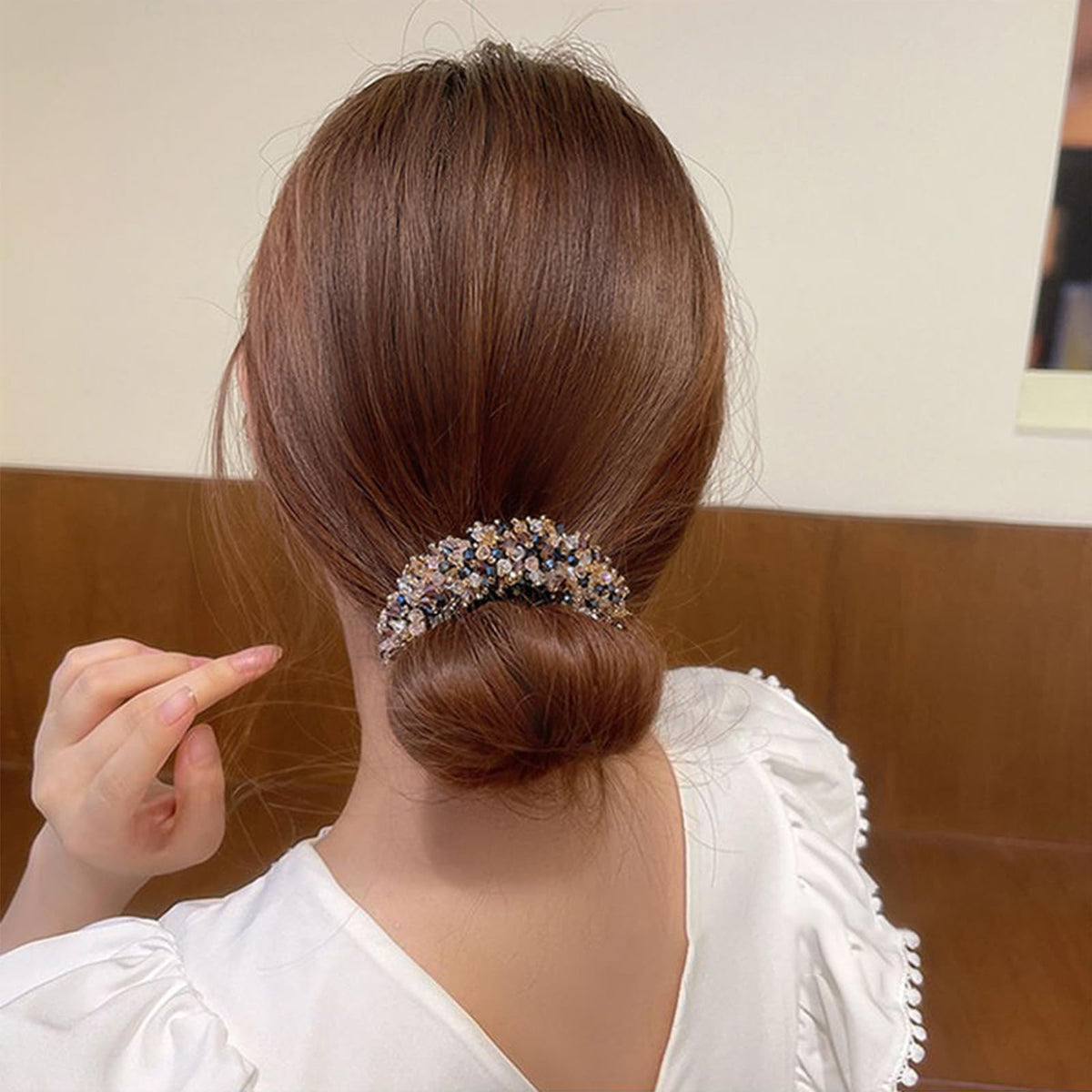 PALAY® Hair Bun Accessories for Women and Girls Stylish Rhinestone Magic Hair Bun Maker