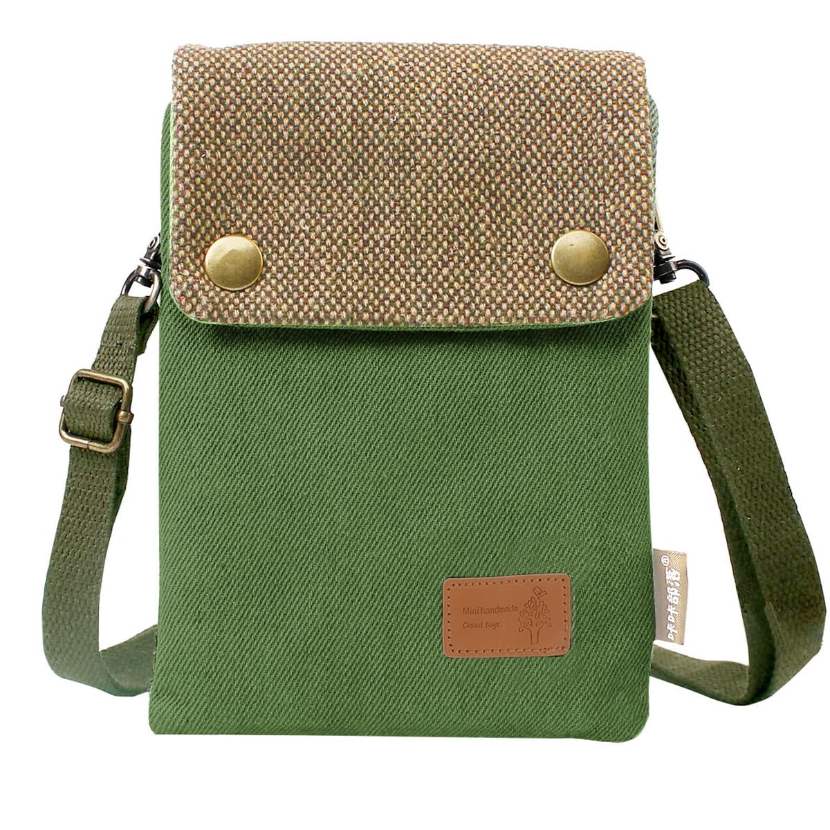 PALAY Phone Sling Bag for Daily Use with Multi Layer Pouches and Detachable Strap | Canvas 19×12cm Crossbody