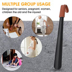 PALAY Shoe Horn for Men and Women featuring 16.5 in Stainless Steel Body with Leather Handle Cover