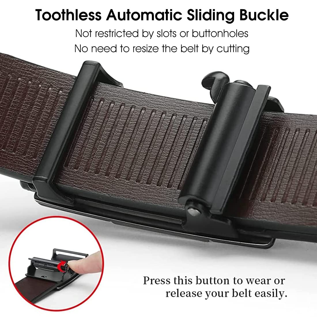 PALAY® Leather Belt Auto Adjustable with Lock Buckle for Men,Fashion Golden Leopard Pattern Design,Long 130cm