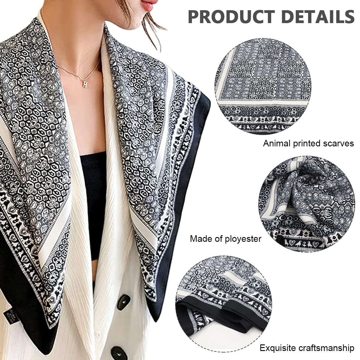 PALAY Satin Scarf for Women 35x35in 3 Pcs with Silky Feel Fabric | Hair Neck and Head Accessory