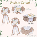 PALAY® Wallets for Women Stylish Neutral Burlap Mom to Be Sash Dad to Be Pin Baby Shower Decorations