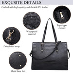 PALAY Laptop Bag for Women 15.6 Inches with Detachable Shoulder Strap and Vegan Leather Tote | Stylish Work and Travel Handbag