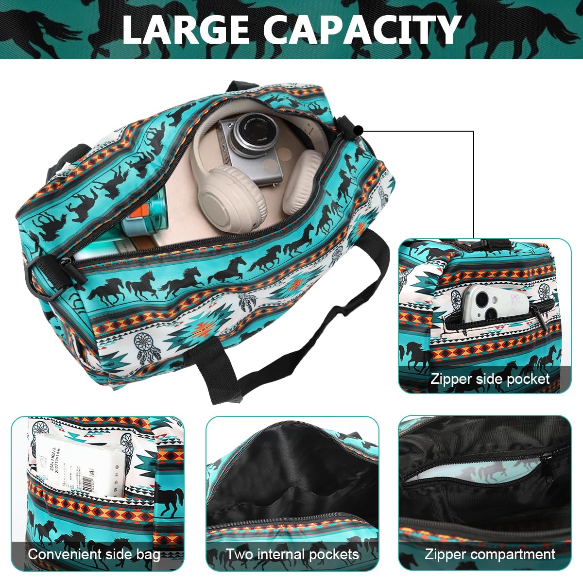 PALAY Gym Bag for Travel and Workouts with Dual Zipper 17.6x9x9 in Nylon | Green Weekender
