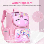 PALAY School Backpack for Girls with 28×19×39cm Multi Compartment Design and Ergonomic Back | Waterproof Oxford Cloth Pink Bag for Kids 6–12 Years