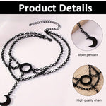 PALAY® Girls Choker Necklace Crescent Pendent Gothic Style Choker Necklace Black Alloy Choker Necklace Adjustable Necklace for Girls Women Chic Girls Choker Necklace