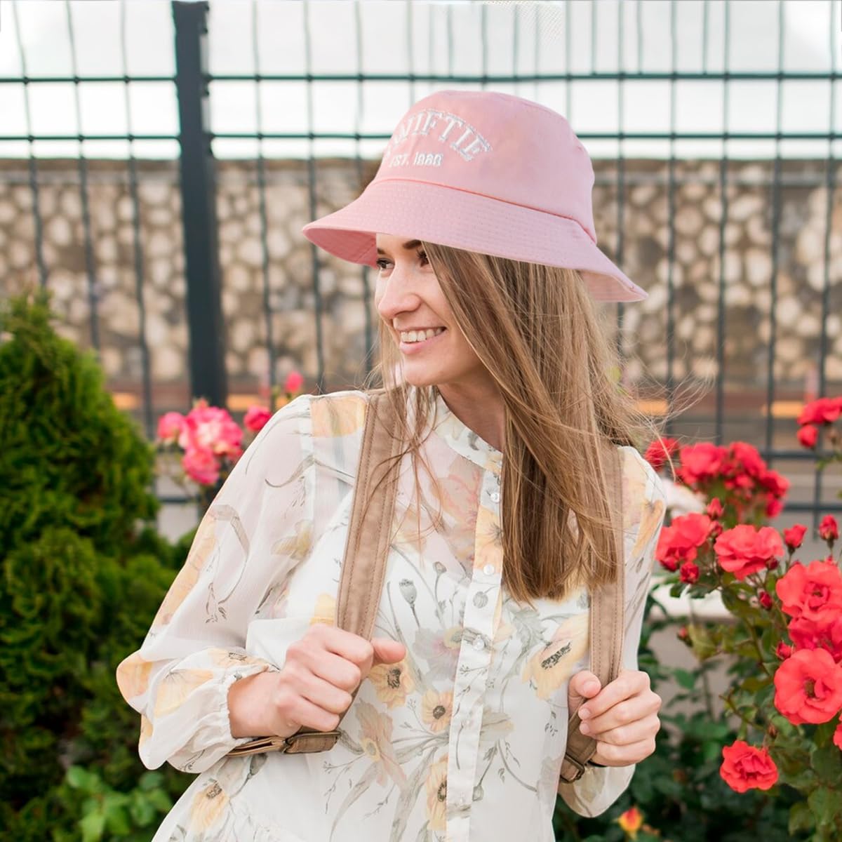 PALAY Bucket Hat for Women with 22–22.8 in Adjustable Fit and Breathable Cotton | Pink Swiftie Sun Protection Cap