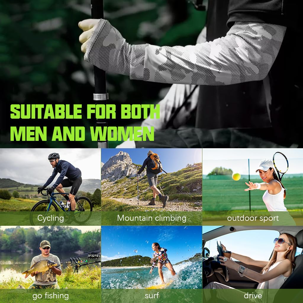 PALAY Arm Sleeves for Outdoor Sports with UPF 50+ UV Protection and Ice Silk Comfort | Thumb Hole Design for Men and Women