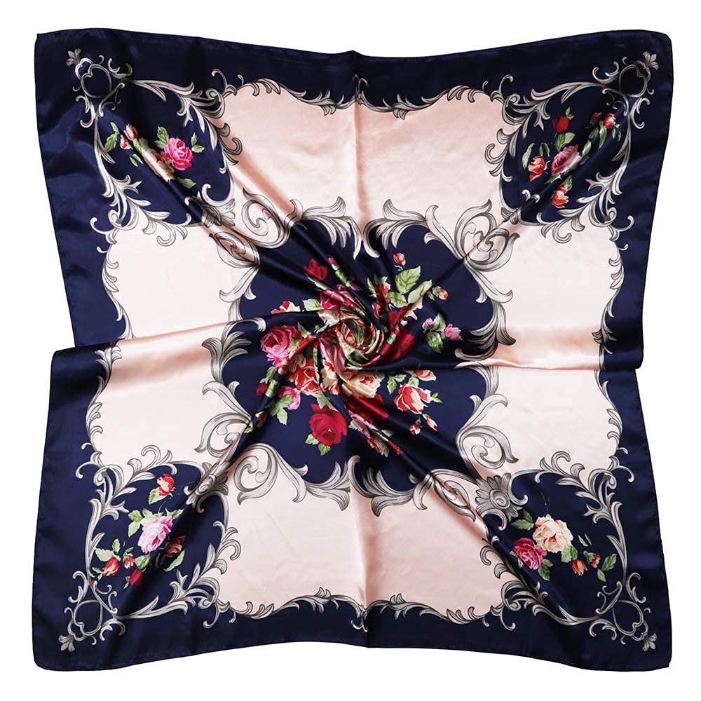 PALAY® Women's 35" Satin Square Silk Like Hair Scarves and Wraps Headscarf for Sleeping, Soft and Comfortable Polyester Silk with Satin Luster and Gorgeous Colors