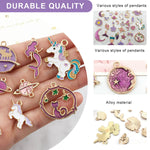 PALAY® Alloy,Resin 31Pcs Diy Jewelry Making Pendent Kit Assorted Cartoon Theme Enamel Charms Gold Plated Diy Necklace Bracelets Charm Kit For Bracelet Jewelry Making And Crafting