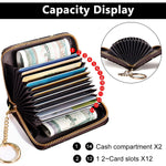 PALAY Credit Card Holder Wallet for Women with 12 Slots and Dual Cash Compartments | PU Leather 11×8×2.5 cm Design