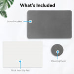 PALAY® Alfombrilla de baño de piedra, de secado rápido, antideslizante, de tierra de diatomeas, para baño, superabsorbente, fácil de limpiar