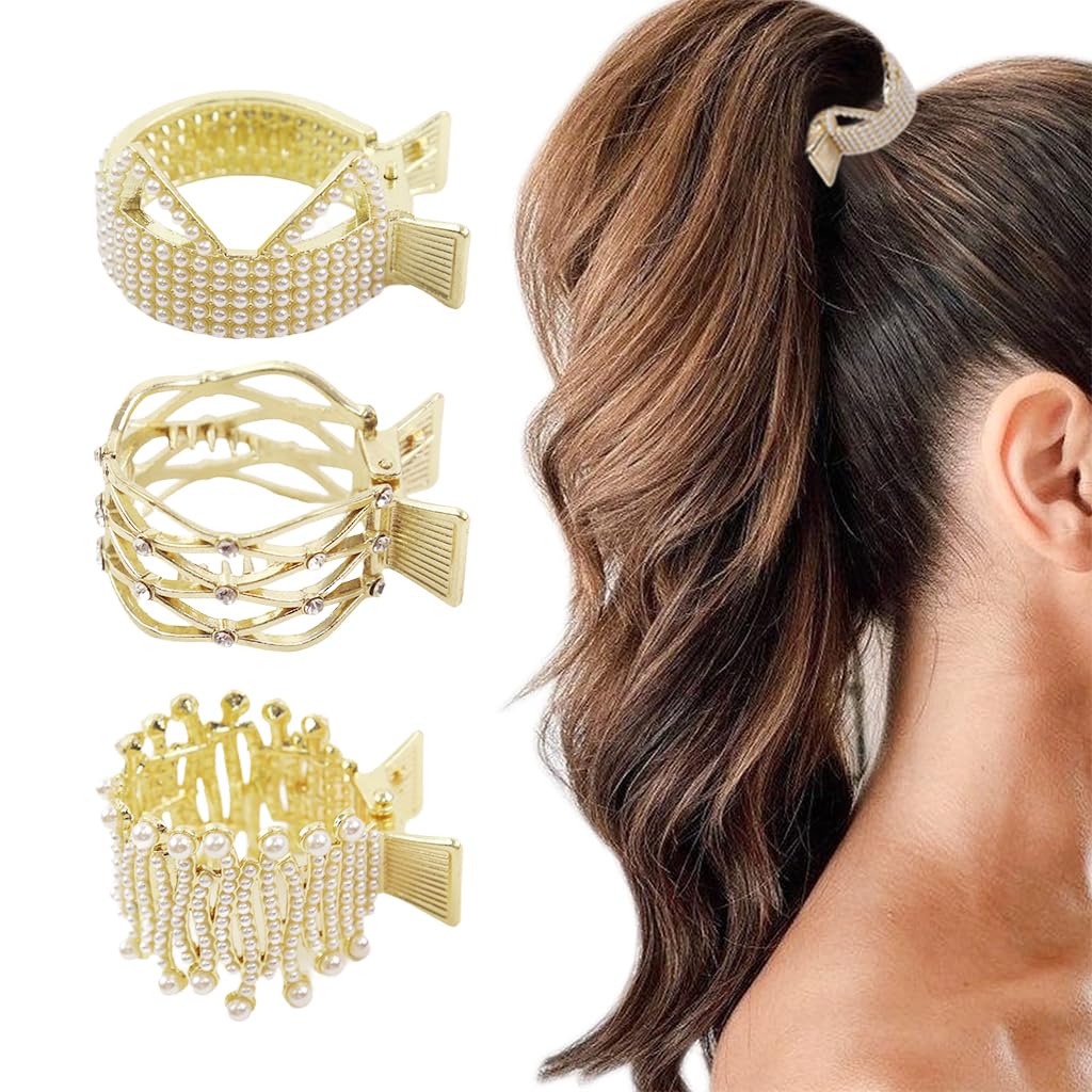 PALAY Ponytail Holder Hair Claw Clips for Women featuring 1.77 in Alloy Design and Rhinestones