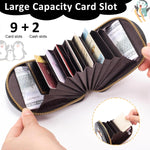 PALAY Travel Card Holder with 8 Slots and Secure Zipper Closure | PU Penguin Print Wallet