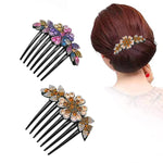 PALAY Hair Comb Clips for Women featuring Rhinestone Flower Design 10×11 cm | Elegant Bridal Bun Accessory